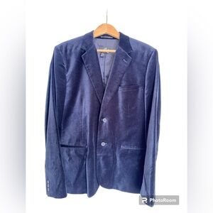 Men’s Navy Velvet Blazer